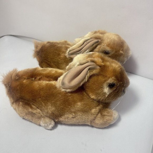 Unbranded Shoes - Bunny Rabbit Unisex Slippers Brown Realistic Lounge Gift Easter Size Large